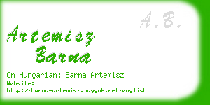 artemisz barna business card